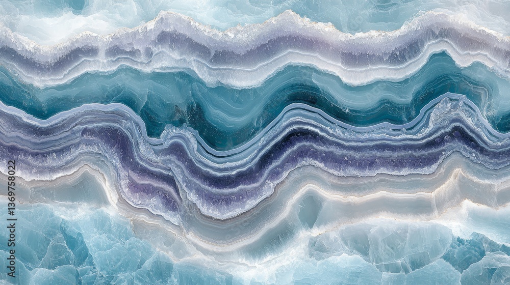 Obraz premium Teal, Silver, and Purple Abstract Marble Texture Background, Luxury Crystal Wallpaper Design