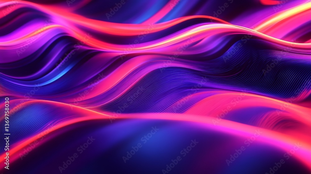 Fototapeta premium Fluid Neon Wave Gradient