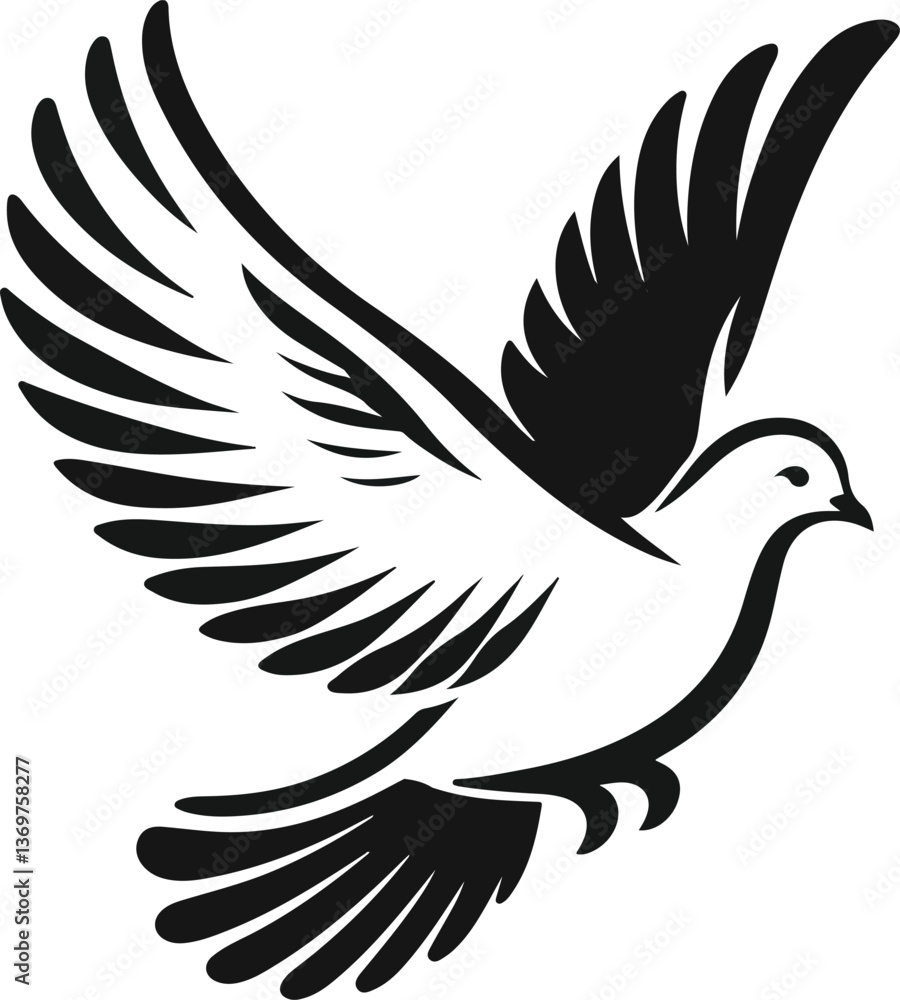 Fototapeta premium Vector silhouette of a dove
