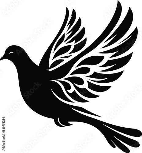 Vector silhouette of a dove