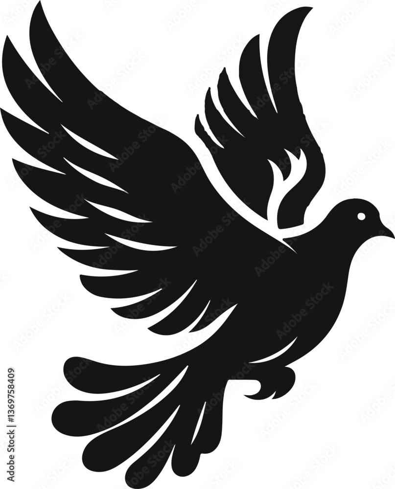 Obraz premium Vector silhouette of a dove