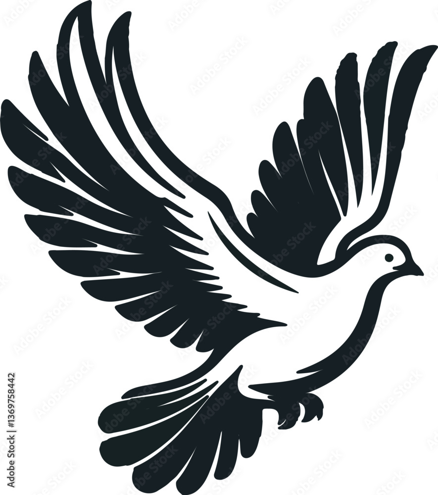 Fototapeta premium Vector silhouette of a dove