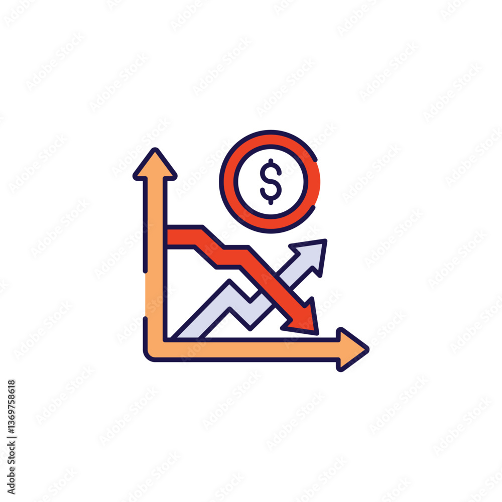 Stock Market icon design with white background stock illustration Stock Market icon design with white background stock illustration
