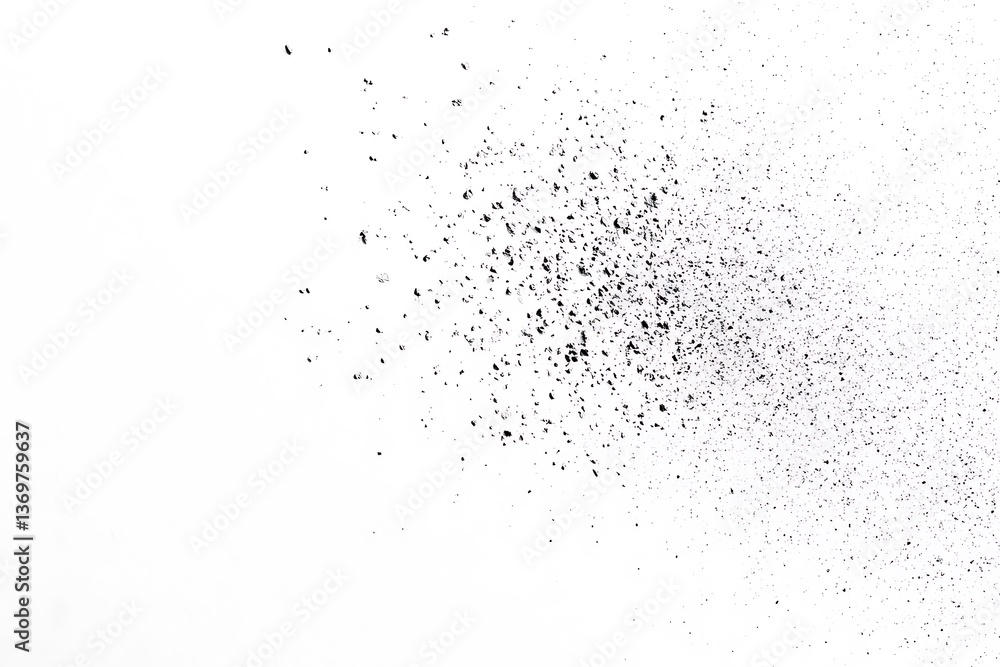 Abstract splatter background with dark particles on white for design elements and overlays Abstract splatter background with dark particles on white for design elements and overlays