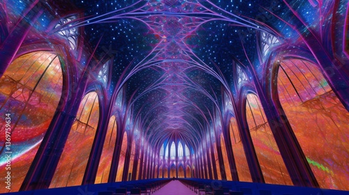 Celestial Cathedral A Symphony of Light and Gothic Architecture