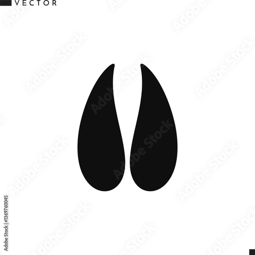 Deer footprint icon. Wild animal footprint vector