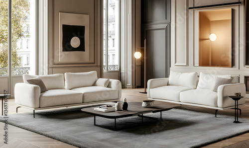 Modern Interior Scandinavian Apartment with Wooden Elements and Cozy Atmosphere 3D Illustration