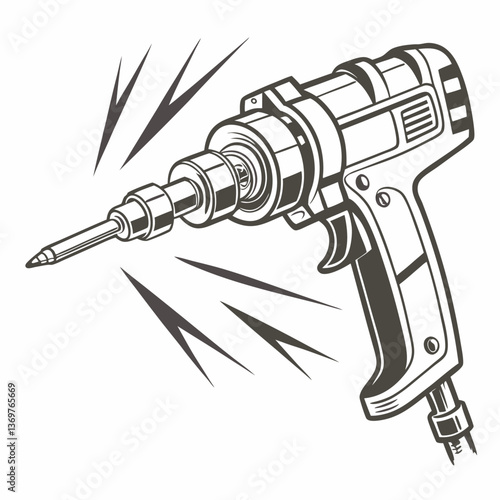Sand blaster tool illustration on a white background