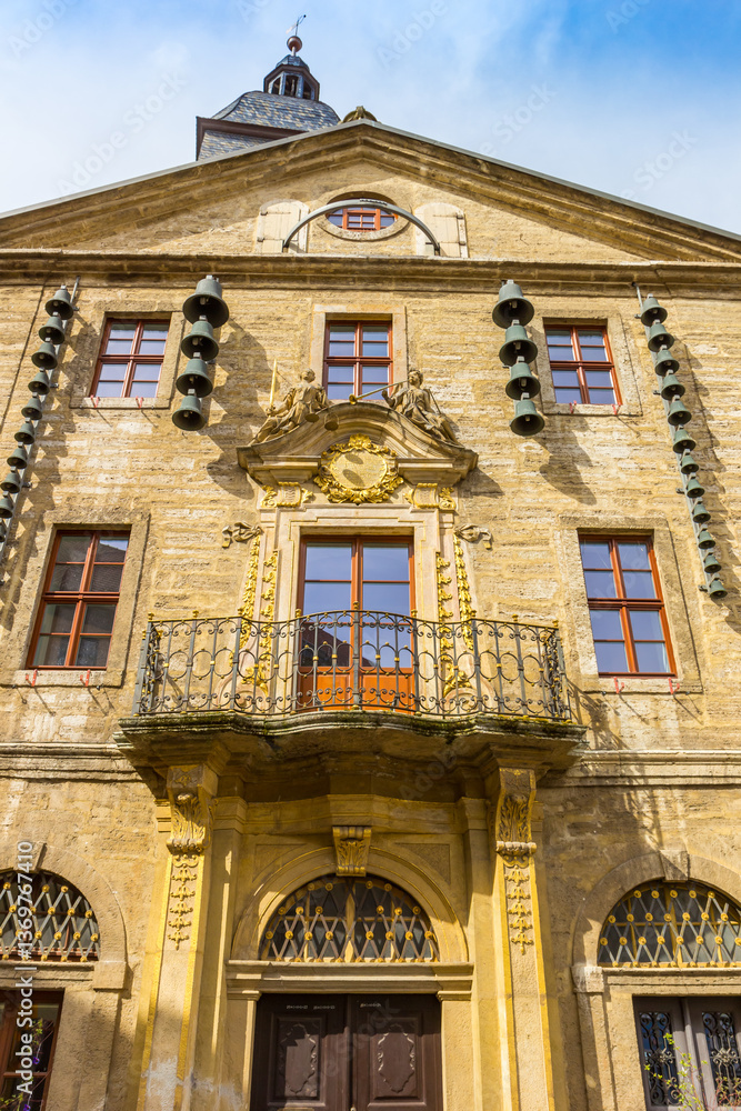 Historic town hall building at the market square in Bad Langensalza, Germany