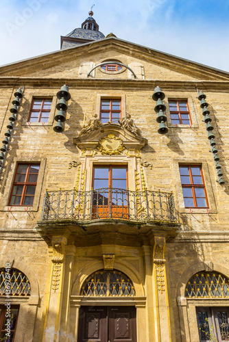 Obraz na płótnie Historic town hall building at the market square in Bad Langensalza, Germany w salonie