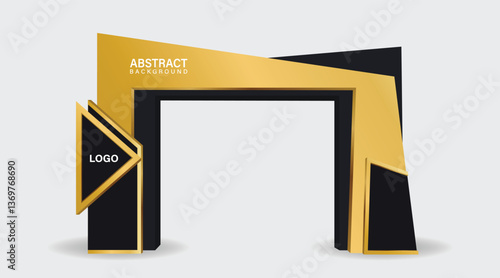3D exhibition stand Gate entrance vector with for mock up event display, arch design