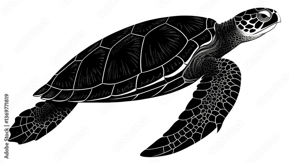 Obraz premium turtle vector illustration isolated on white or transparent background