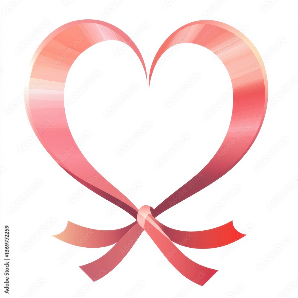 Elegant heart logo design featuring pink and red gradients wrapped with a ribbon in a modern romantic style Elegant heart logo design featuring pink and red gradients wrapped with a ribbon in a modern romantic style