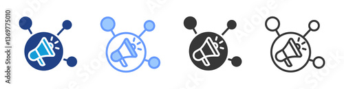 Sales Channel icon set multiple style collection