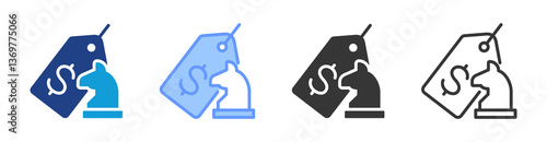 Price Strategy icon set multiple style collection
