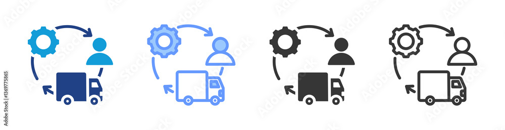 Supply Chain Integration icon set multiple style collection Supply Chain Integration icon set multiple style collection