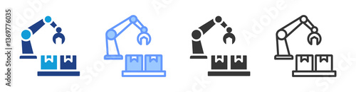 Logistics Automation icon set multiple style collection