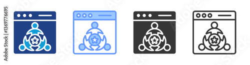 Membership Sites icon set multiple style collection