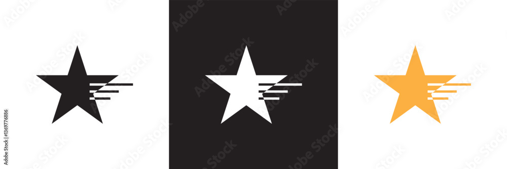Fototapeta premium Star Line Icon. Vector illustration. isolated on white and black background. EPS 10