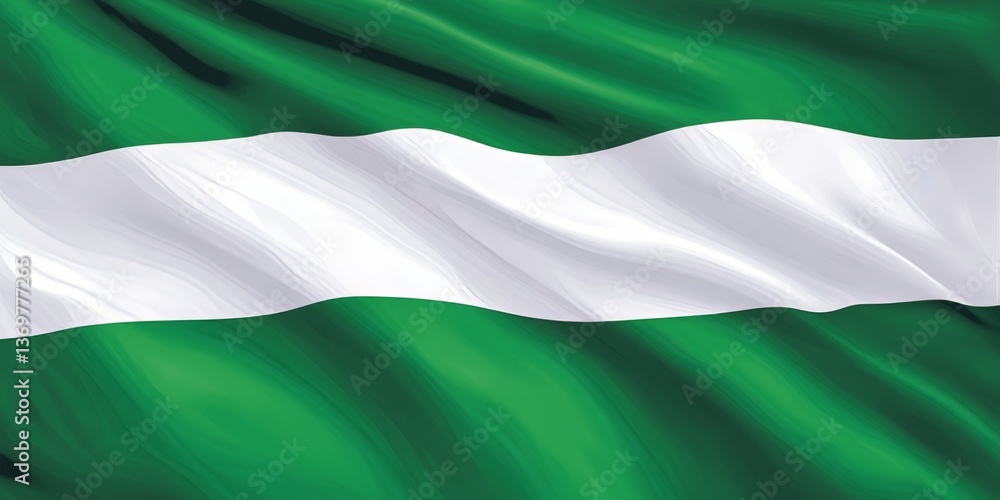 Obraz premium Nigerian Flag Waving A symbol of national pride and unity with its vibrant green and white colors.