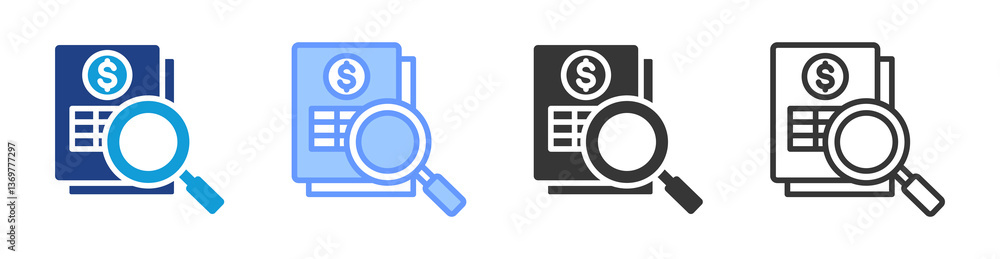 Cost Analysis icon set multiple style collection Cost Analysis icon set multiple style collection