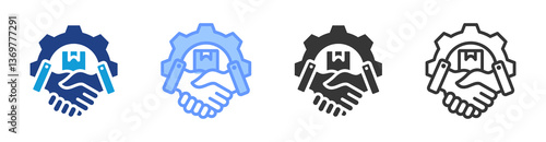 Supplier Relationship Management icon set multiple style collection