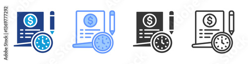 Payment Term icon set multiple style collection