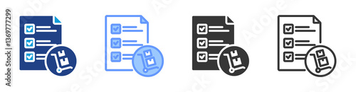 Procurement Planning icon set multiple style collection