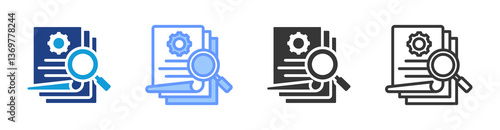 Project Evaluation icon set multiple style collection