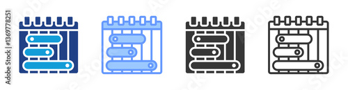 Schedule Variance icon set multiple style collection