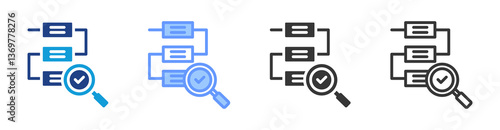 Post Project Review icon set multiple style collection