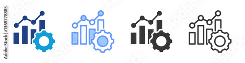 Statistical Process Control icon set multiple style collection