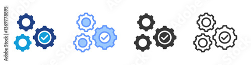 Process Validation icon set multiple style collection