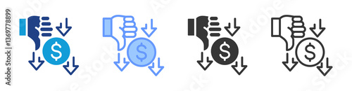 Cost Of Poor Quality icon set multiple style collection