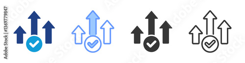 Competitive Advantage icon set multiple style collection