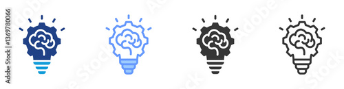 Innovation icon set multiple style collection