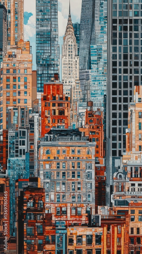 Obraz premium Urban City View Showcasing Mosaic of Architectural Diversity