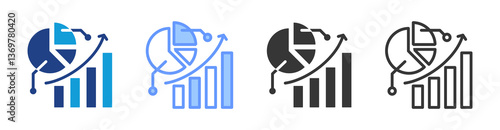 Market Share icon set multiple style collection