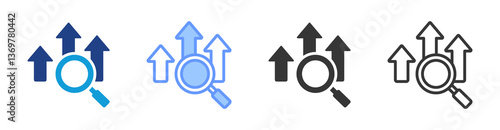 Competitive Landscape icon set multiple style collection