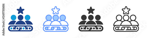 Talent Pipeline icon set multiple style collection