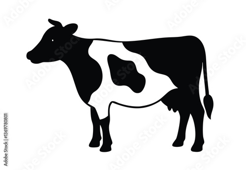 Cow Silhouette Vector – Farm Animal Clipart & Icon