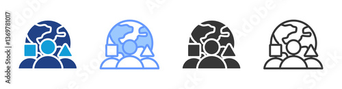 Diversity  icon set multiple style collection