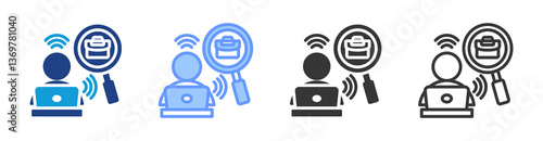 Remote Hiring icon set multiple style collection