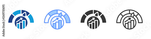 Performance Measurement icon set multiple style collection