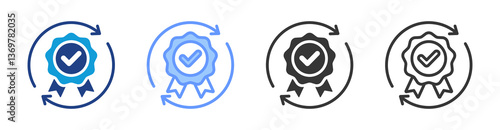 Quality Circle icon set multiple style collection