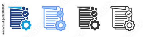 Process Documentation icon set multiple style collection