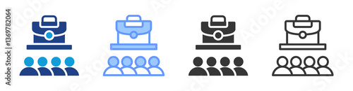 Total Employee Involvement icon set multiple style collection