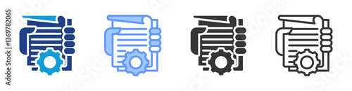 Document Control icon set multiple style collection