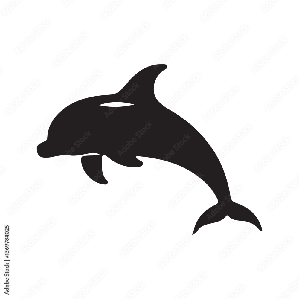 Fototapeta premium Dolphin vector illustration isolated on white background