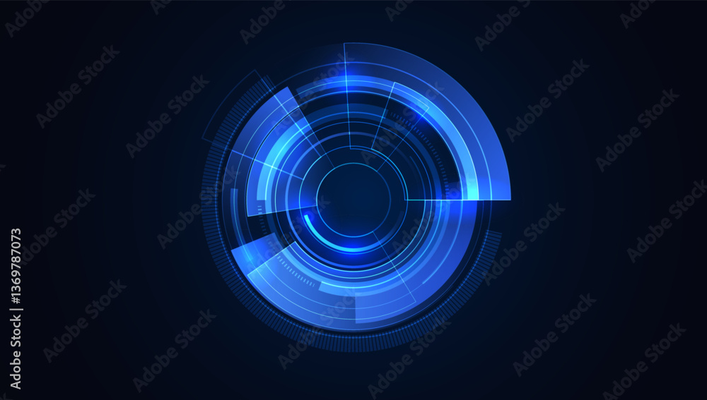 UI HUD screen tech system innovation concept background template. vector illustration UI HUD screen tech system innovation concept background template. vector illustration